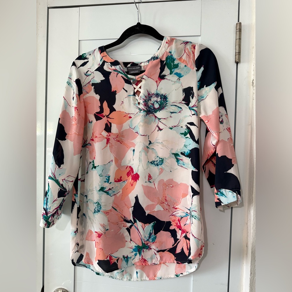 Van Heusen Floral Blouse - Pink and Navy